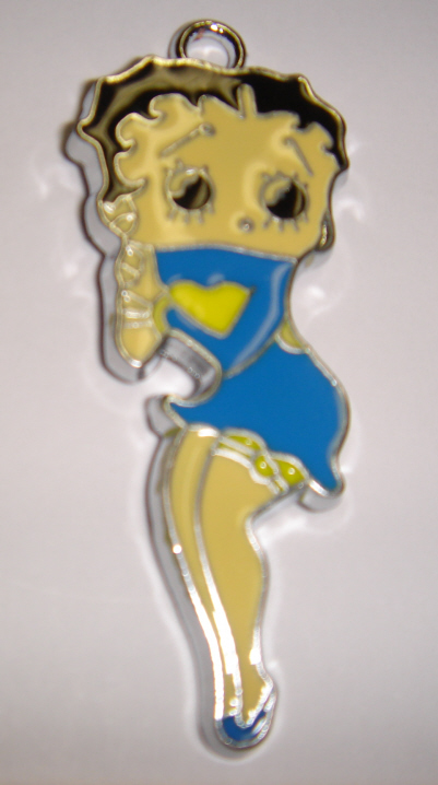 foto - BETTY BOOP ABITO AZZURRO CUORE GIALLO