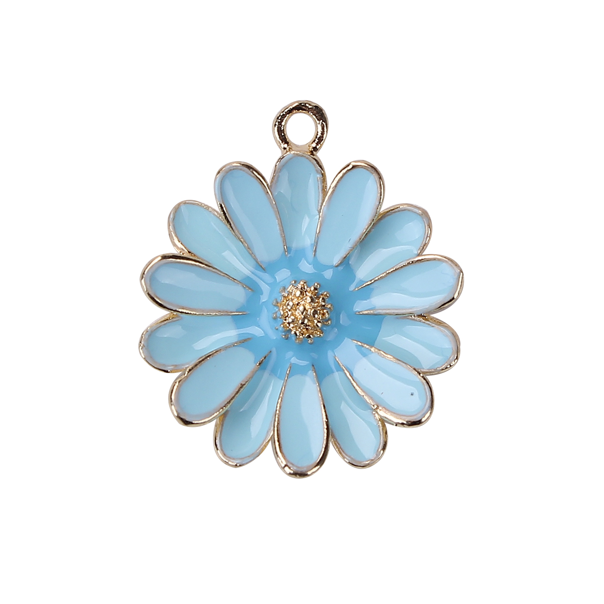 MARGHERITA pendente smaltato con contorno oro 