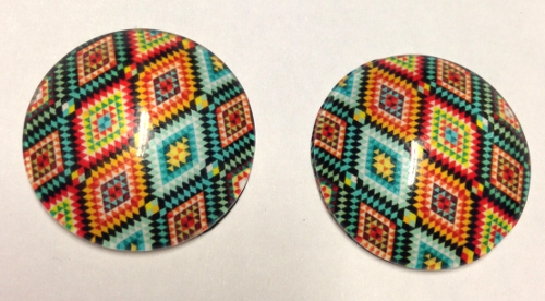 coppia di cabochon in vetro diametro 25 mm