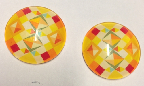 coppia di cabochon in vetro diametro 25 mm
