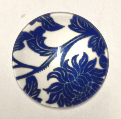 cabochon in vetro crisantemi blu diametro 20 mm 