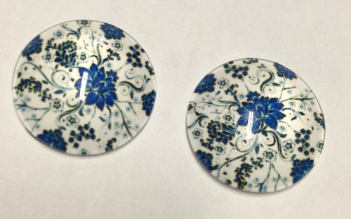 coppia di cabochon in vetro diametro 20 mm