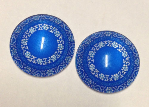 coppia di cabochon in vetro diametro 20 mm
