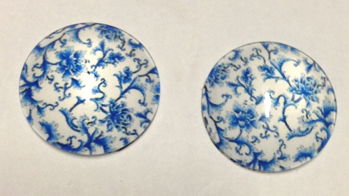 coppia di cabochon in vetro diametro 20 mm
