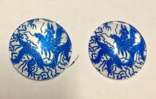 coppia di cabochon in vetro diametro 20 mm