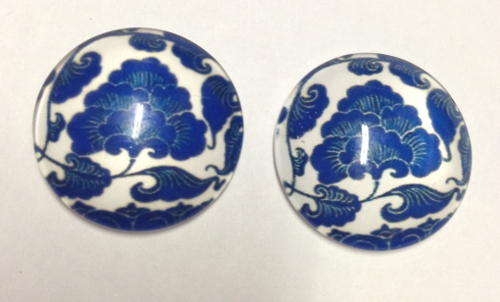 coppia di cabochon in vetro diametro 20 mm