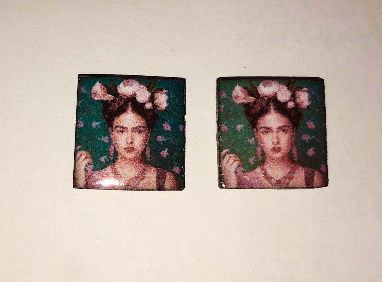 piastrella in pietra lavica con frida khalo